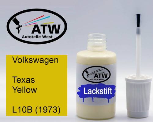 Volkswagen, Texas Yellow, L10B (1973): 20ml Lackstift, von ATW Autoteile West.